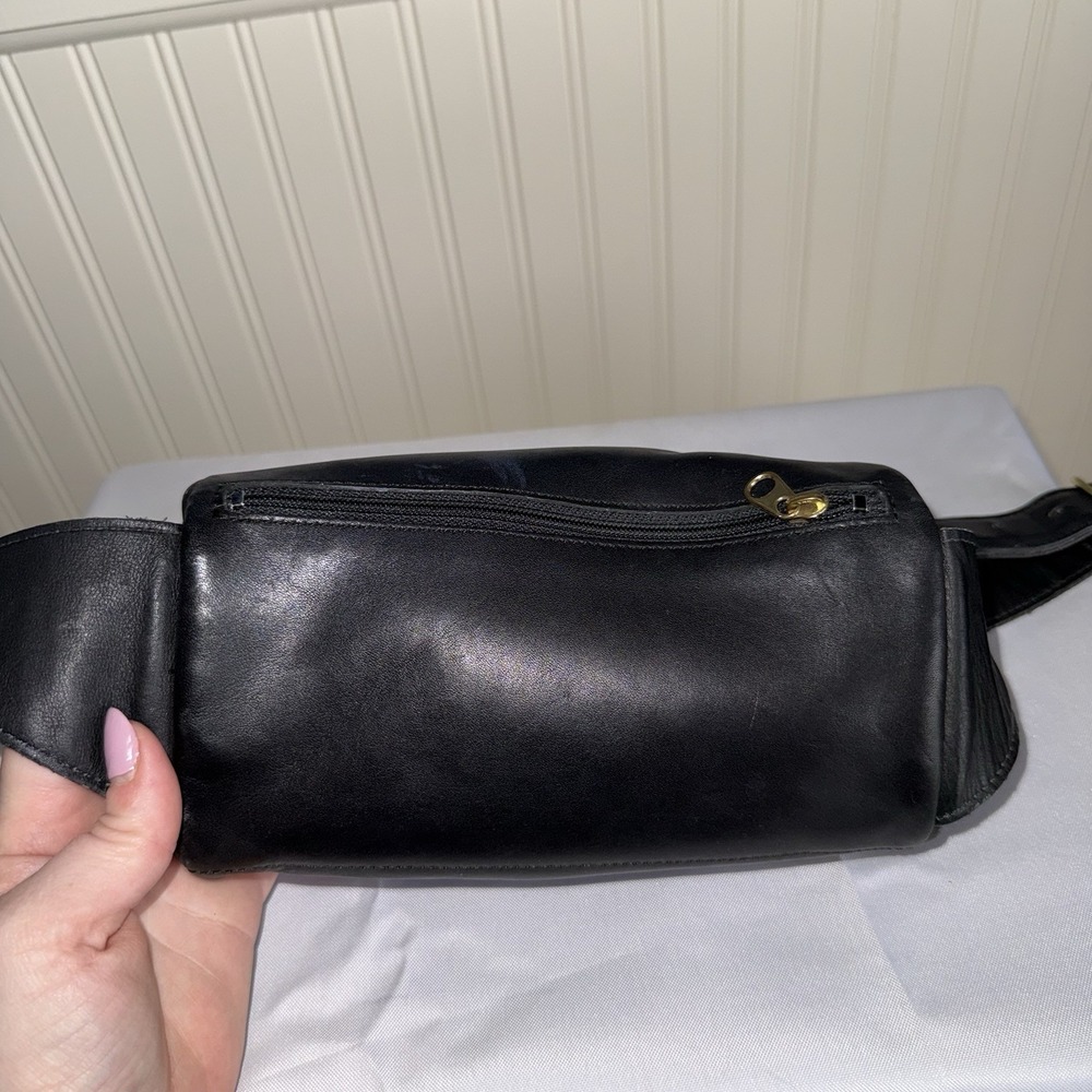 Vintage Coach Canteen Waist Fanny Pack Sling Black Leather Bag Purse 1997 - Picture 3 of 15